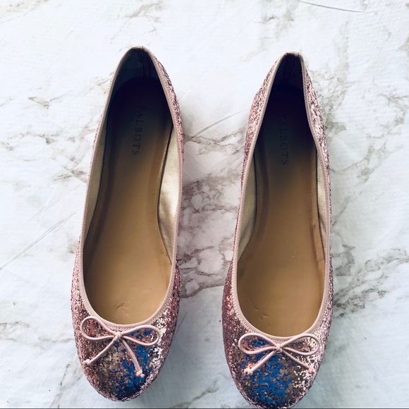 Talbots Lilac Jazzy Glitter Bow Flats - Picture 2 of 6